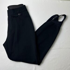Schoeller Women Stretch Wool Blend Stirrup Ski Pants Size 12 Long Black Snow